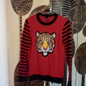 Aqua Cashmere Tiger Sweater